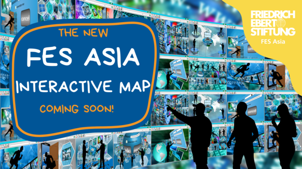 A graphic image with texts saying The New FES Asia Interactive Map Coming Soon