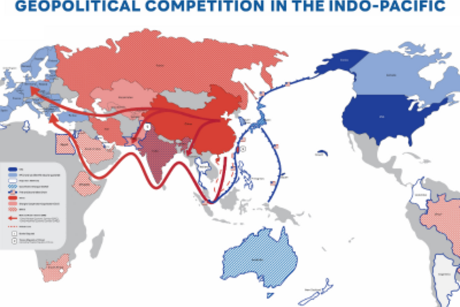 Map of the geopolitical competition in the Indo-Pacific