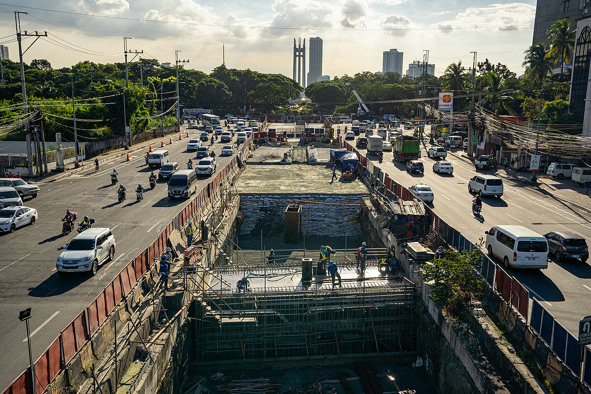 MRT 7 Construction site in Philcoa, Quezon City. 