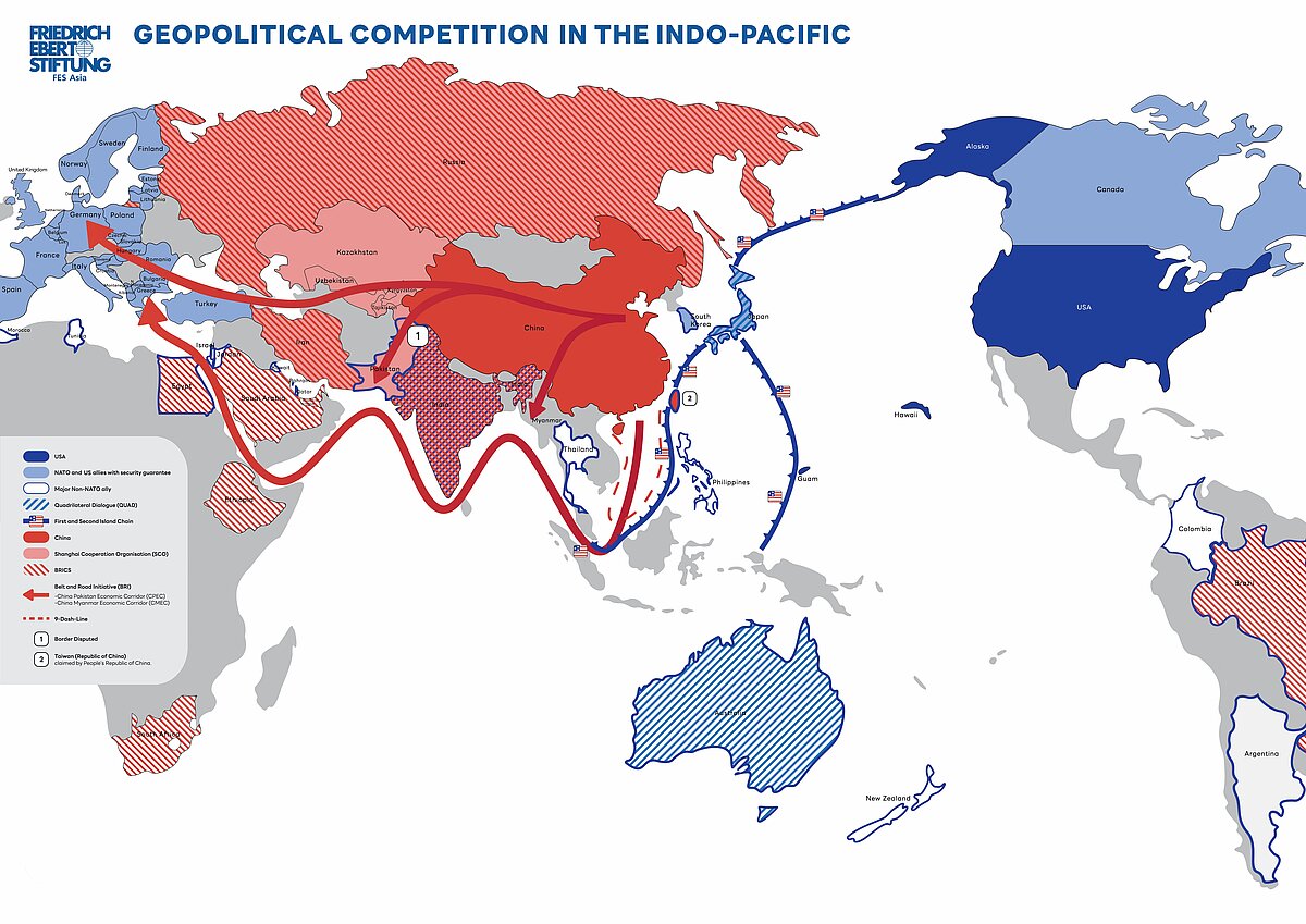 Map of the geopolitical competition in the Indo-Pacific